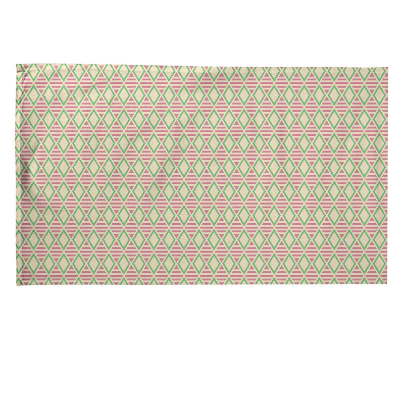 Tea Towel Kitchen Towel, Cotton Twill, Pink/Green