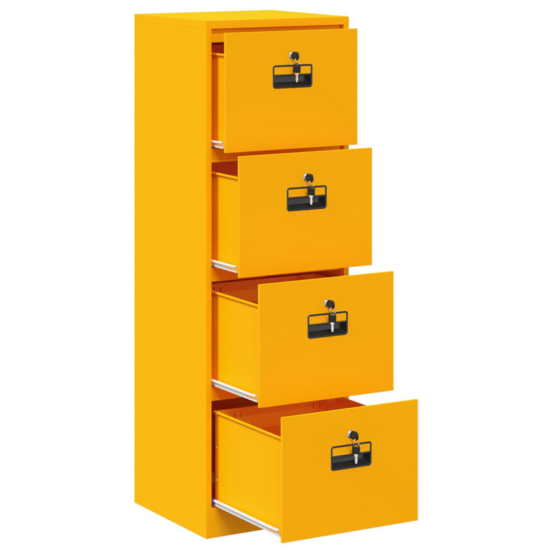 Storage Cabinet, Mustard Yellow