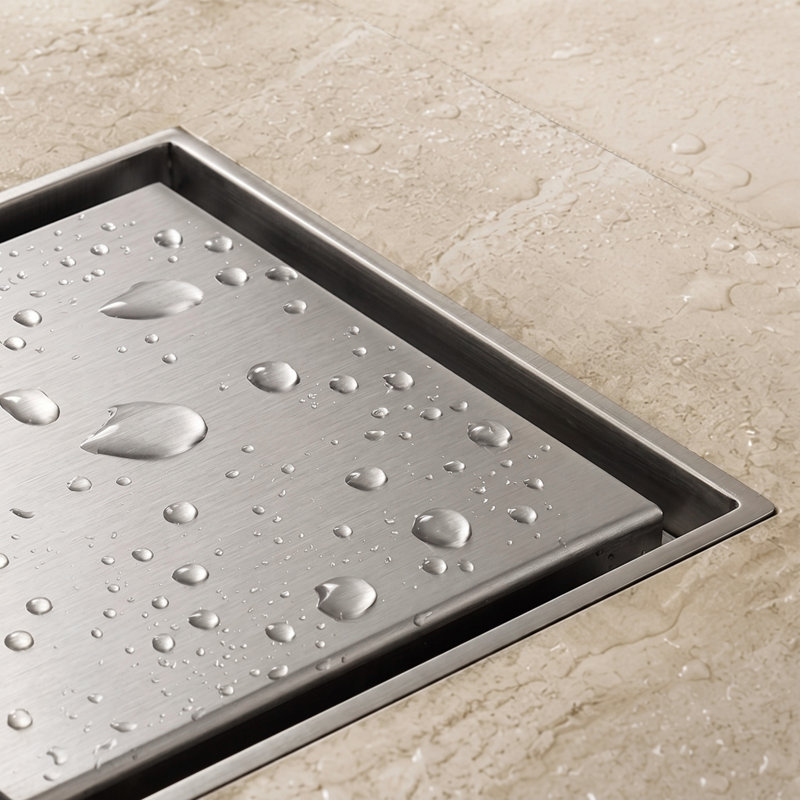 Drain de douche carré, Nickel brossé