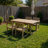 7-Piece HDPE Outdoor Dining Set for  Weather-Resistant Patio Table with Umbrella Hole and Armrest   Chairs-1613778953-1613778930