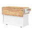 Grand îlot de cuisine avec abattant, 4 portes, 3 tiroirs, texture, rangement roulant, blanc pour chariot de 54 pouces-1495779637