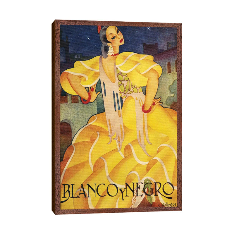 Blanco y Negro Magaine Cover 1 Piece Wall Art on Canvas, 66.04 cm H x 45.72 cm W, Classic Wood Framed