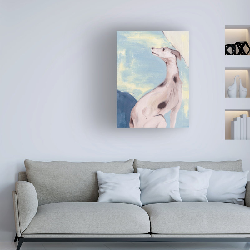 Art mural sur toile Winston Porter Melissa Wang Blue Greyhound II WAG37785, H 19 po x l 14 po