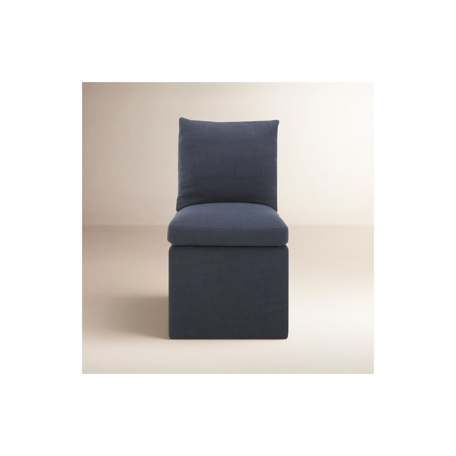 Alayaa Upholstered Side Chair, Effie Indigo Performance Linen