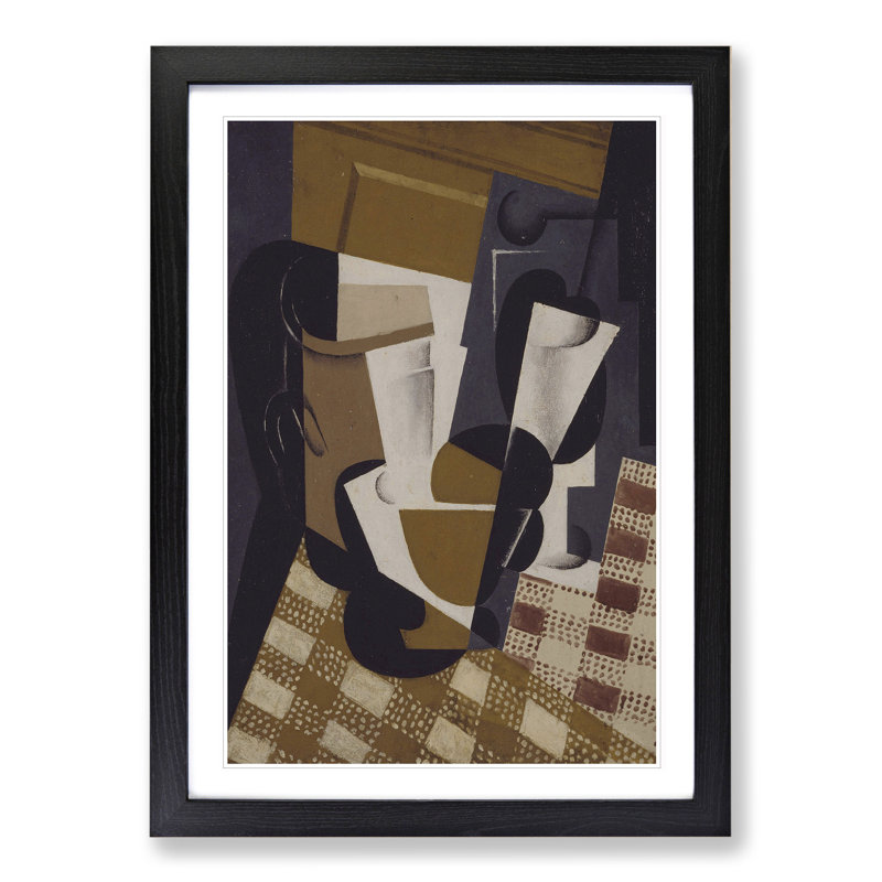 Jug and Glass by Juan Gris - Picture Frame Painting, 65cm H x 48cm W x 2cm D, Black Framed