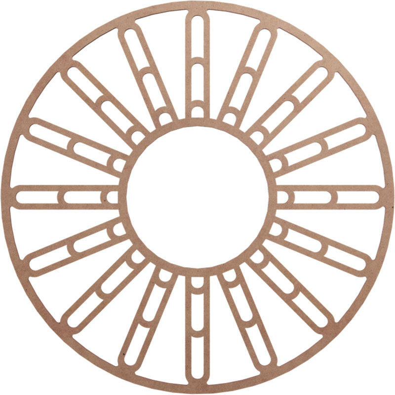 26"OD x 9 1/2"ID x 3/8"T Hale Wood Fretwork Pierced Ceiling Medallion, Walnut, Wood (Paint Grade), 26" H x 26" W x 0.38" D