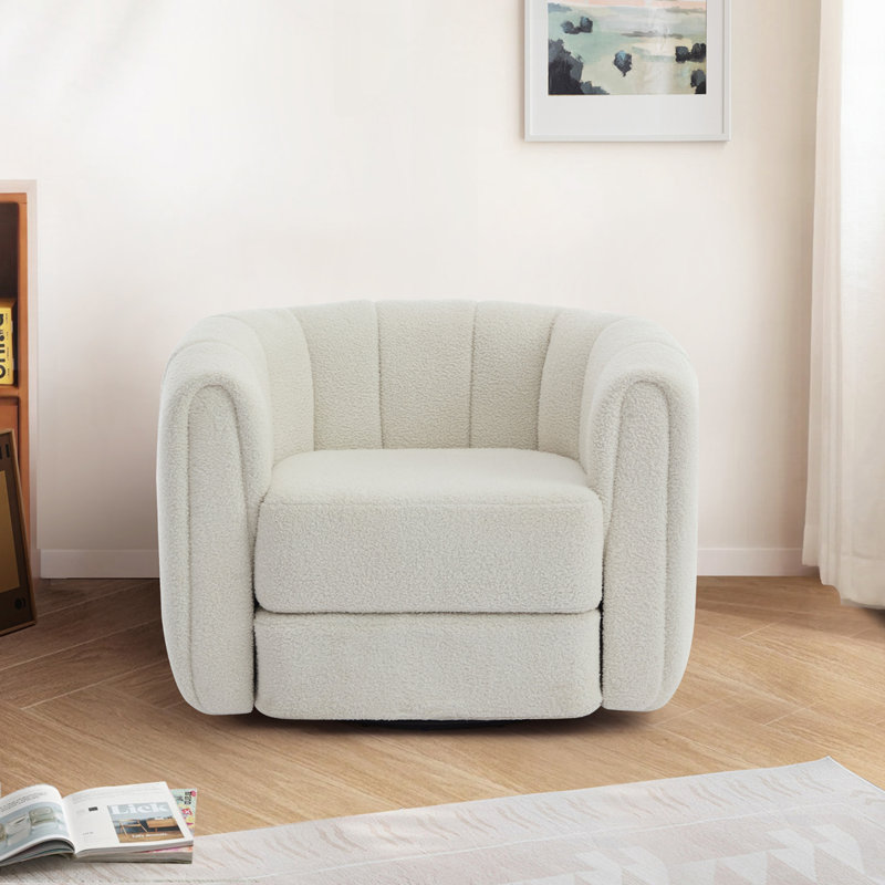 Fauteuil demi-tonneau pivotant, Blanc