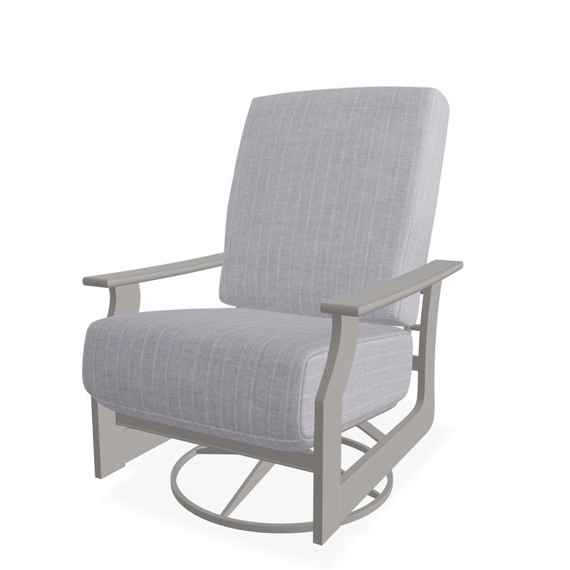 St. Catherine Marine Grade Polymer Deep Seating Cushion Swivel Rocker, Warm Gray, Dreamscape Seaglass