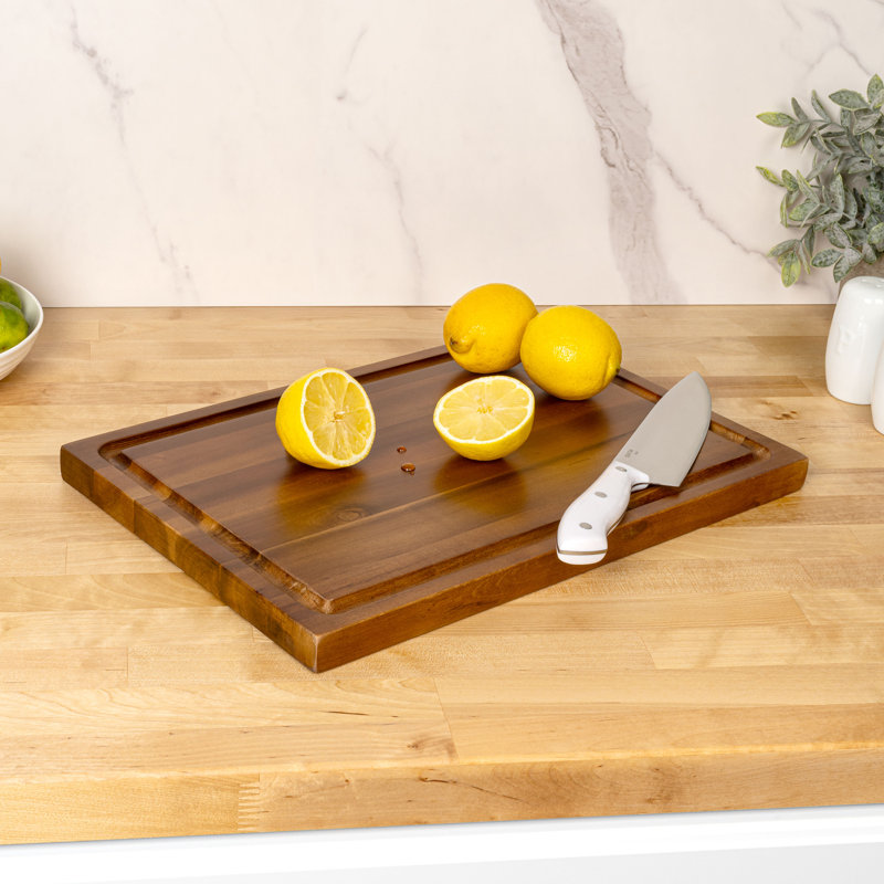 Planche à découper réversible à grain de bois d'acacia fabriquée à la main l 16 po x P 11 po Eldridge, 16 po x 11 po, Brown