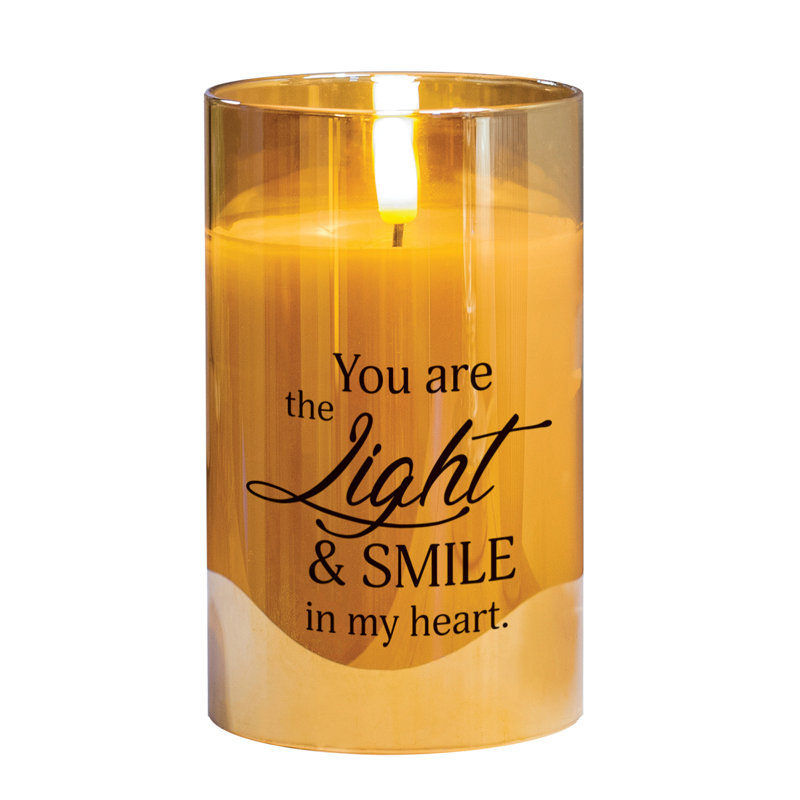 Flameless Jar Candle with Glass Holder