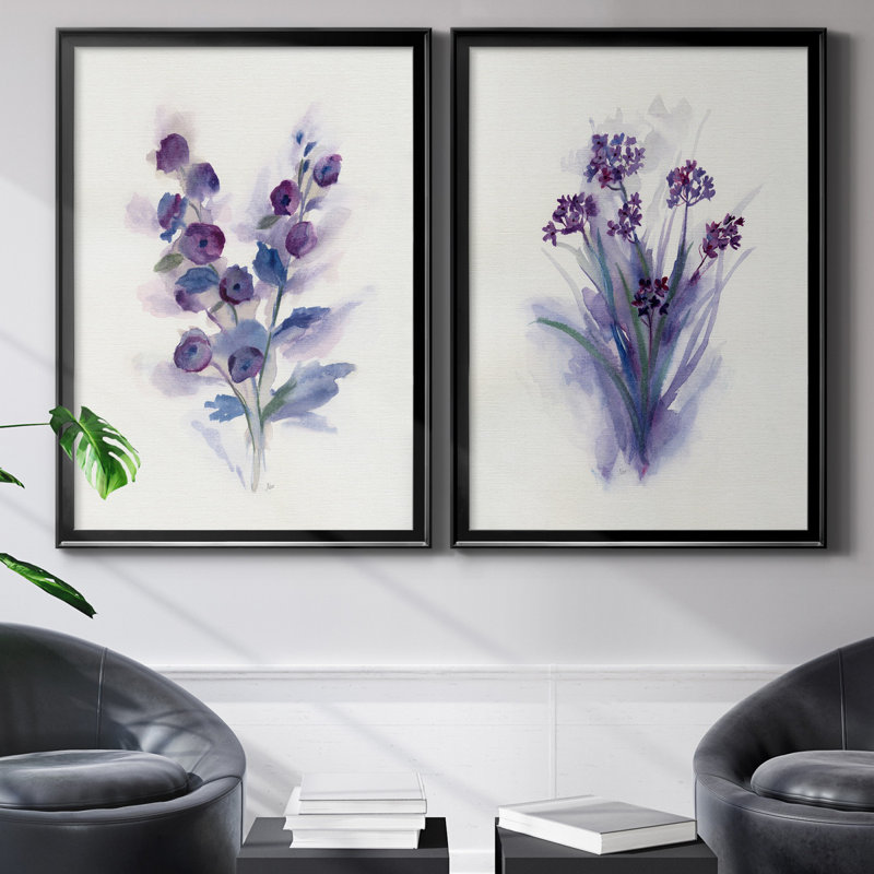 «Pretty in Purple I», ensemble de 2 reproductions d'art, H 22,5 po x l 61 po x P 3 po, H 31,5 po x l 47 po x P 1,5 po