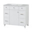 Meuble-lavabo de 36 po avec lavabo en céramique, cadre en bois massif blanc, portes à fermeture en douceur, tablettes réglables, 3 tiroirs, y compris un tiroir à double profondeur pour le rangement du sèche-cheveux (ancien numéro de référence: SV000003AAW-2)