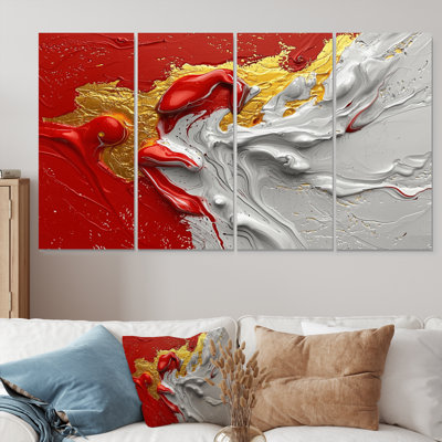 Chaos, harmonie du lever du soleil, peinture II - art mural fractal - art mural moderne