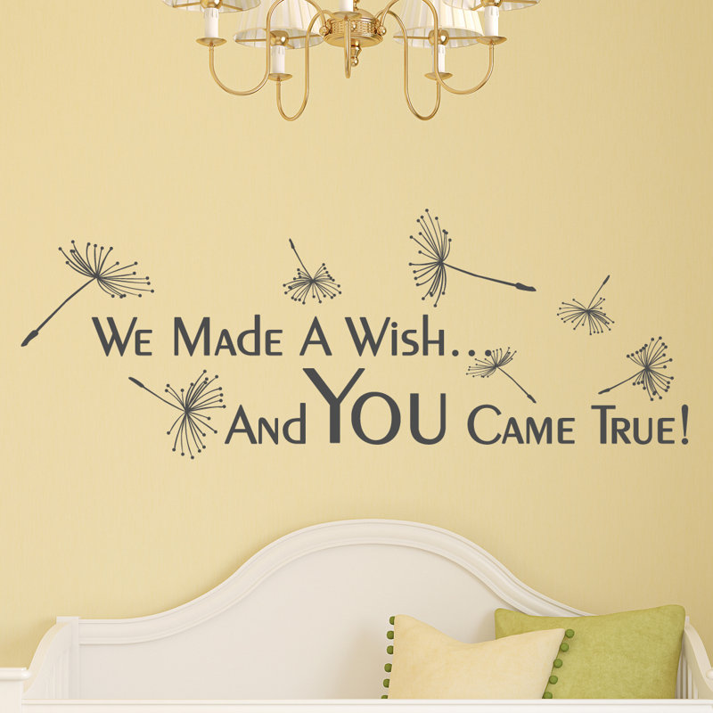 Text & Numbers Non-Wall Damaging Wall Decal, Dark Gray