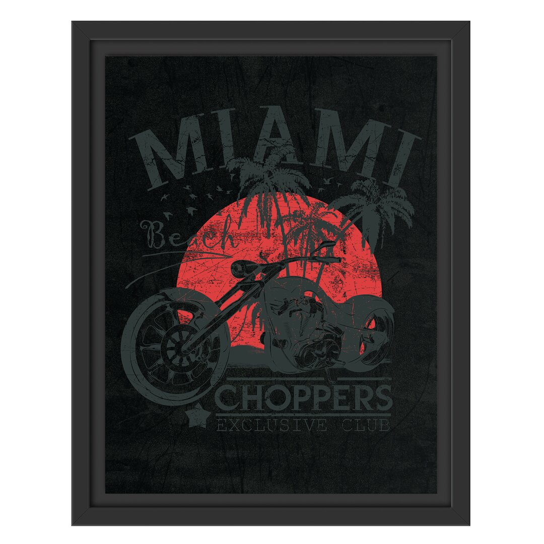 Gerahmtes Wandbild Miami-Choppers Schwarz