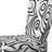 Black Curls Geometric - Upholstered Patterned Accent Side Chair