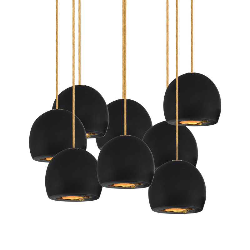 8 - Light Crystal Chandelier, 120" H x 24" W x 24" D, Brass, Black/Brass
