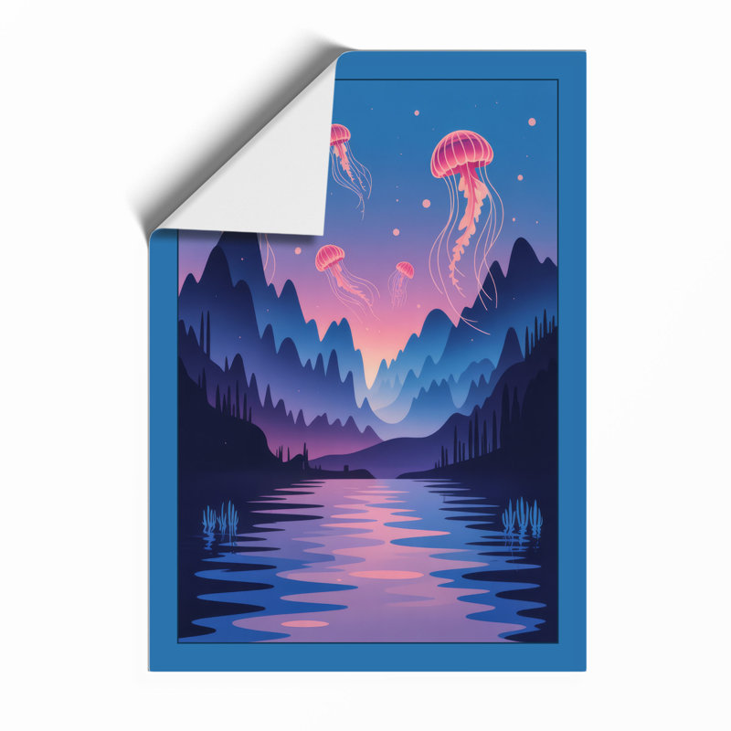 Jellyfish Dusk Fantasy & Sci-Fi - Print, Unframed, A1 - 84.1 x 59.4 cm