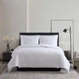 Ensemble de housse de couette mouchetée blanche matelassée Vera Wang