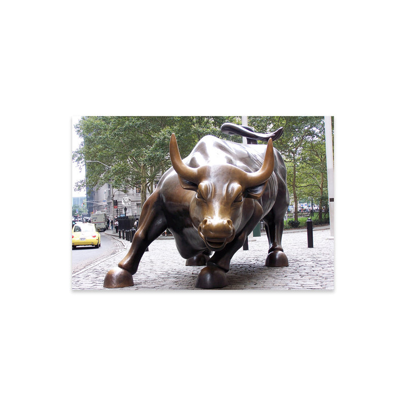 Impression sur taureau The Wall Street, Multicolore, H 16 po x l 24 po