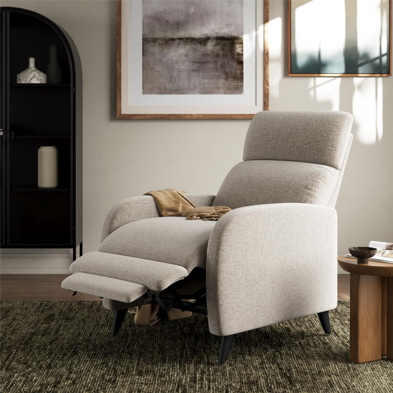 Bagtas Pushback Recliner, Gray Polyester Blend