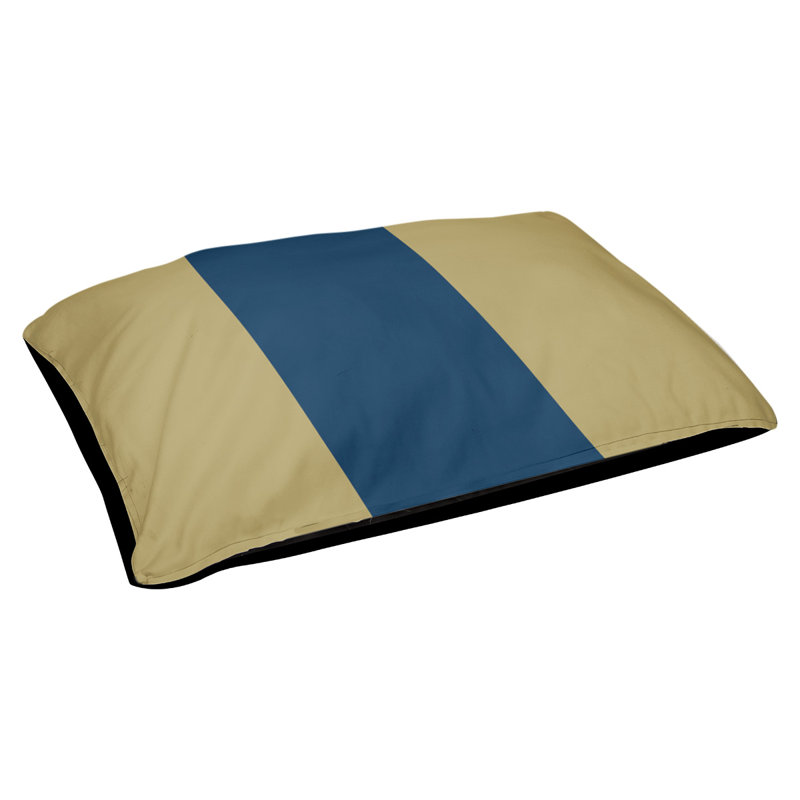 Coussin pour chien Tampa Bay, Moyen (l 28 po x P 18 po x H 6 po), Doré / bleu / doré