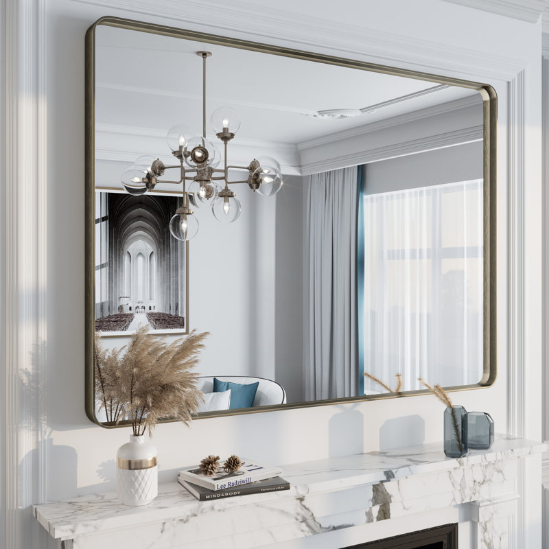 Miroir mural Aevar, 48 po x 36 po, Bronze brossé