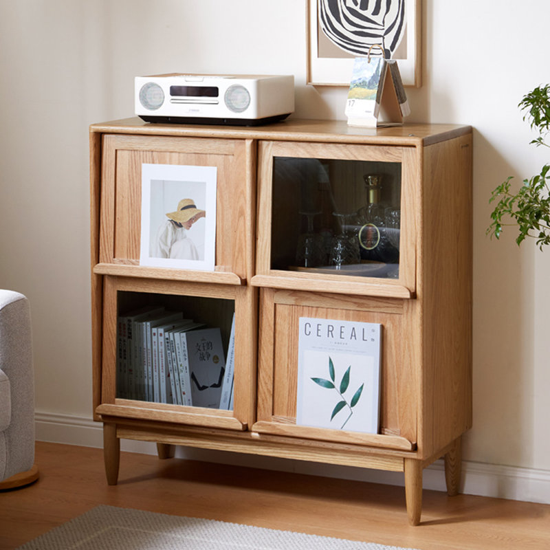 Vitrines en bois massif et verre Burlywood