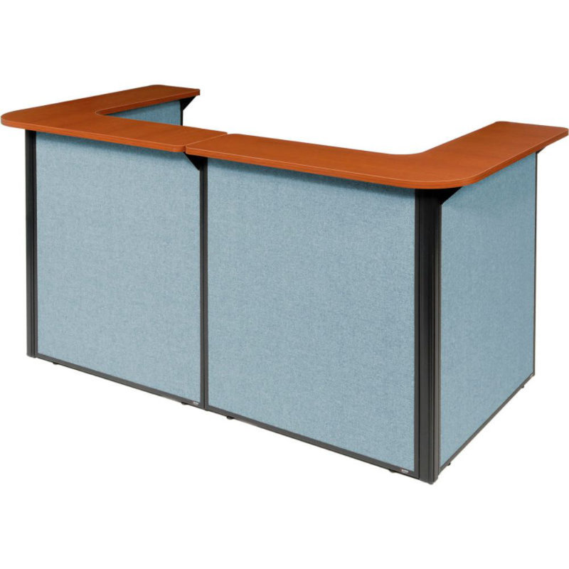 U-Shaped Synthetic Laminate Reception Desk, Blue