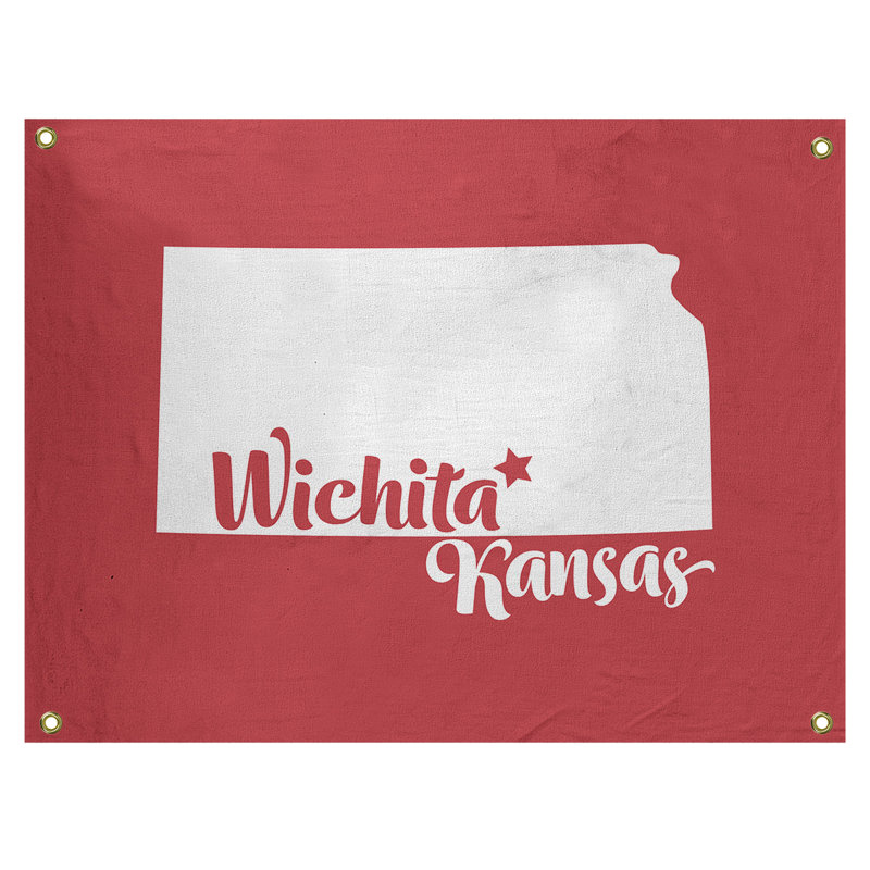 Tapisserie murale kansas wichita, H 59 po x l 80 po, Rouge