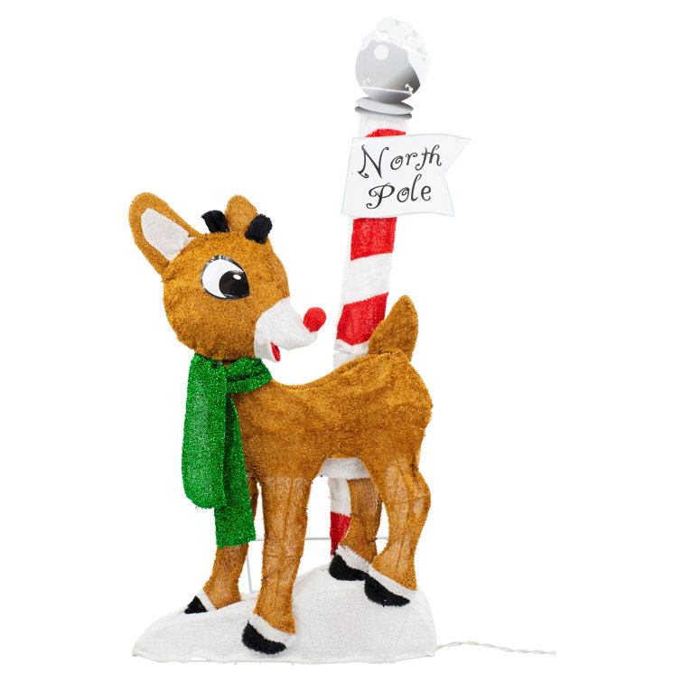 32" Rudolph the Nosed Reindeer Pre-Lit Christmas Yard Decor