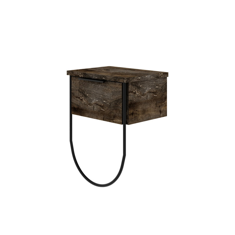 Yandi 12.96'' W Nightstand, Dark Coffee