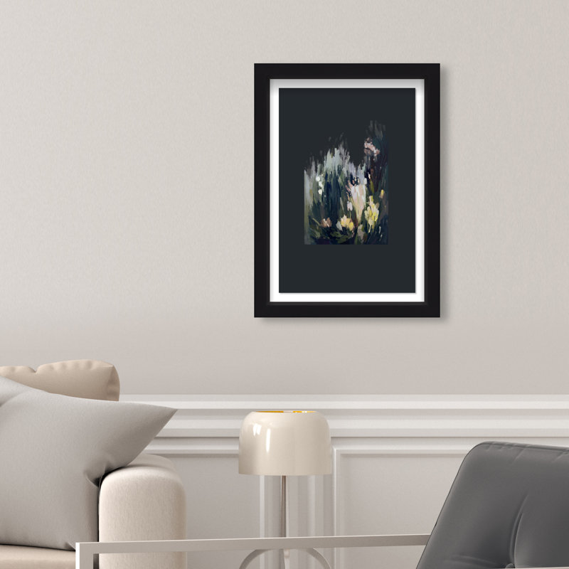 Midnight Flowers II Shadowbox Abstract Print by Oliver Gal, Black Frame, 10 x 15, 11.5"H x 16.5"W, Black Shadowbox