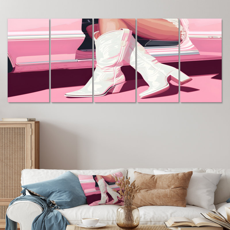 «Brown Cowboy Hat - Cowgirls», ensemble d'art sur toile, H 32 po x l 80 po