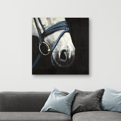 Horse with harness - 32"x32" art on canvas