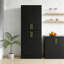 Armoire de 71 po de hauteur avec 4 portes, armoire de rangement pour garde-manger, armoire de garde-manger autoportante, huche de cuisine avec poignées dorées pour la salle à manger, salle de bain, noir-990038481