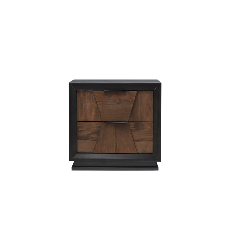 Houston Traditional Style 2-Drawer Nightstand Made With Wood In Walnut