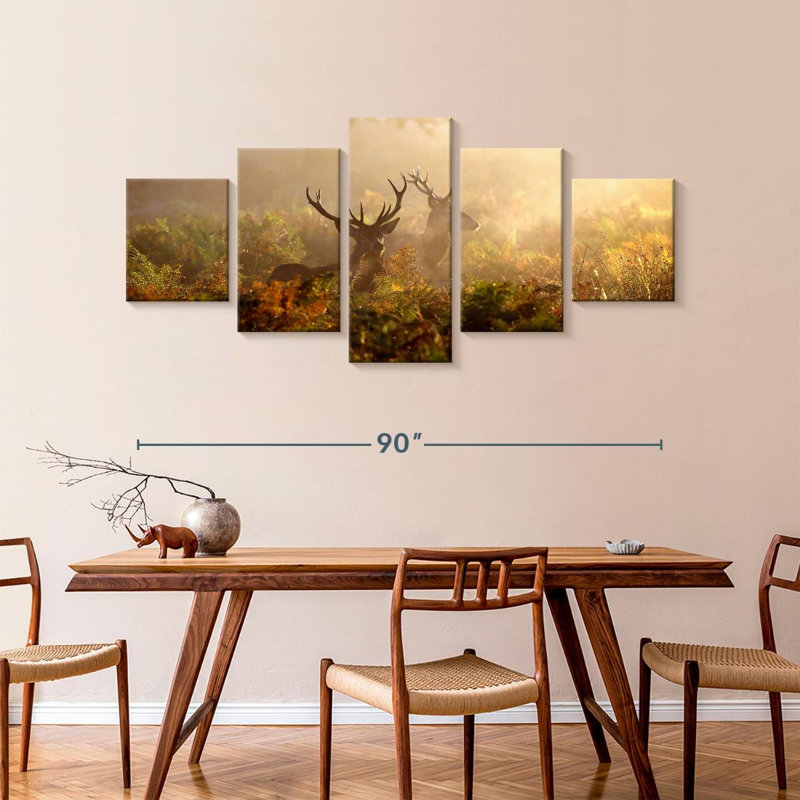 Misty Morning Deer, 42" H x 92" W