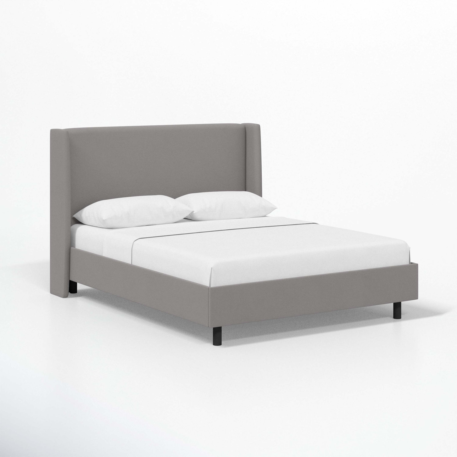 Tilly Upholstered Low Profile Platform Bed, California King, Classic Otter Performance Velvet