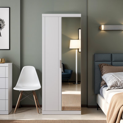 2 Door Wardrobe with Mirror