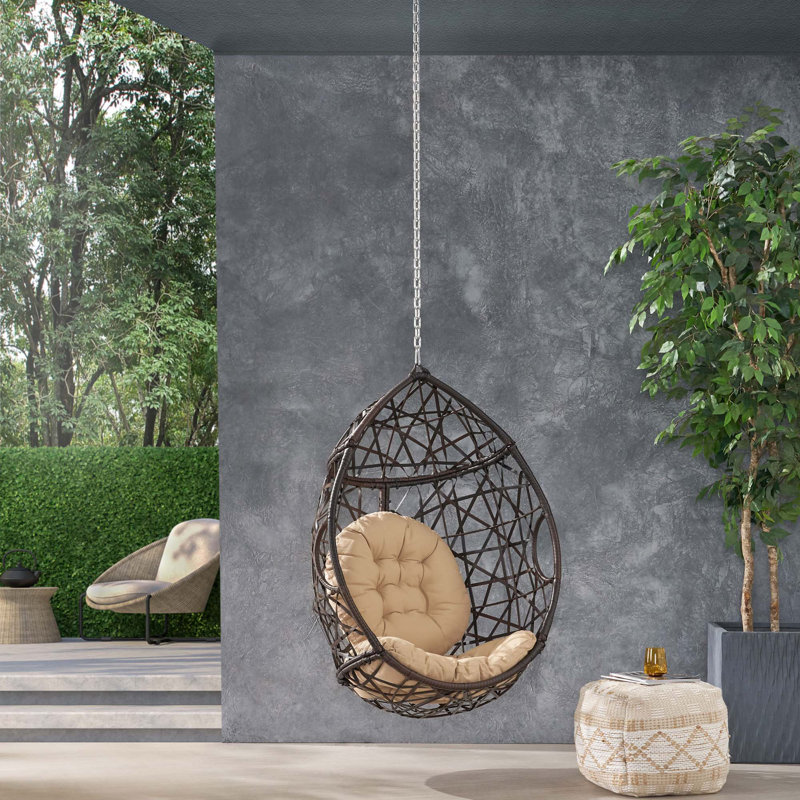 Chaise suspendue avec chaîne de 8 pi, Brun
