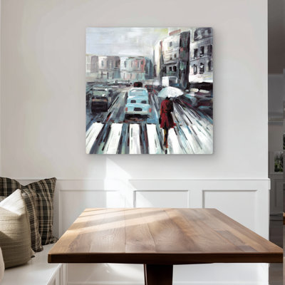 Abstract Pedestrian Crossing - Contemporary Cities Metal Print