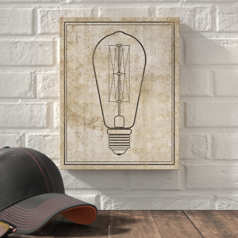 " Edison Bulb On Distressed Background "