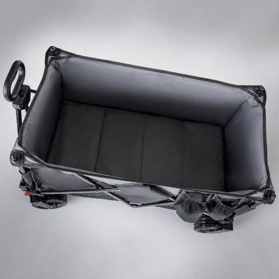 Chariot de chariot pliant multifonctionnel avec auvent et poignée réglable, roues tout-terrain robustes pour diverses activités de plein air et de rangement