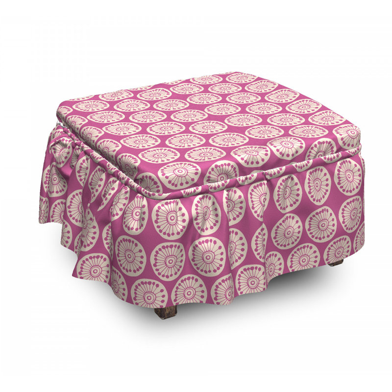 Housse pour repose-pieds circulaire et taches doodle