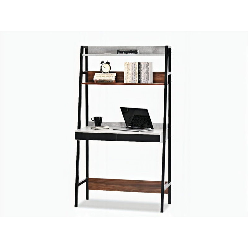 Dawnetta Metal Base Writing Desk, Black, Grey