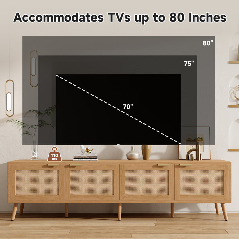 Meuble télé 71 po avec armoires sur pied