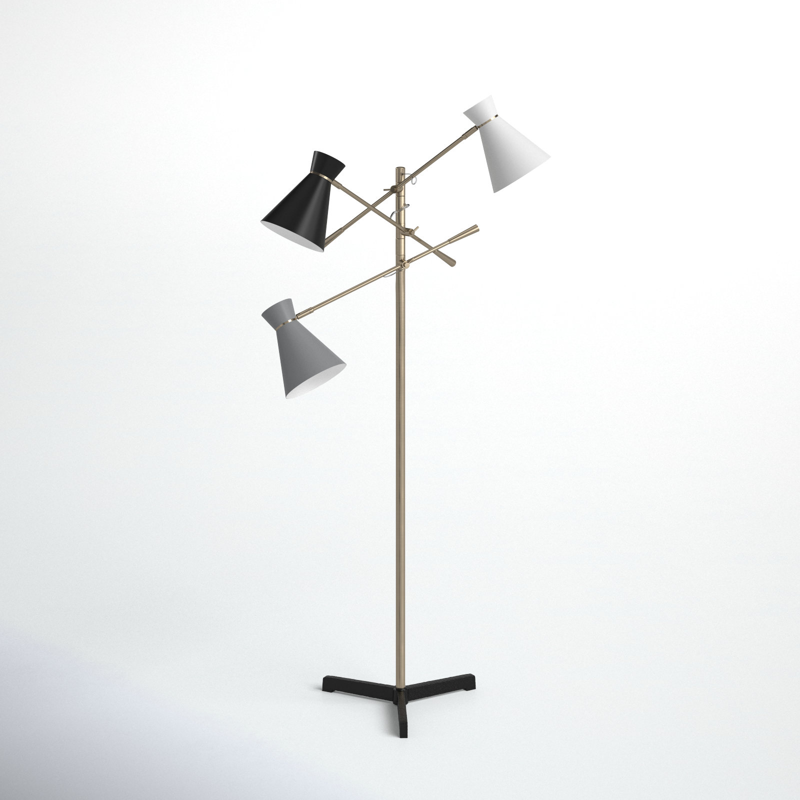 Keane Floor Lamp, Black/White/Gray