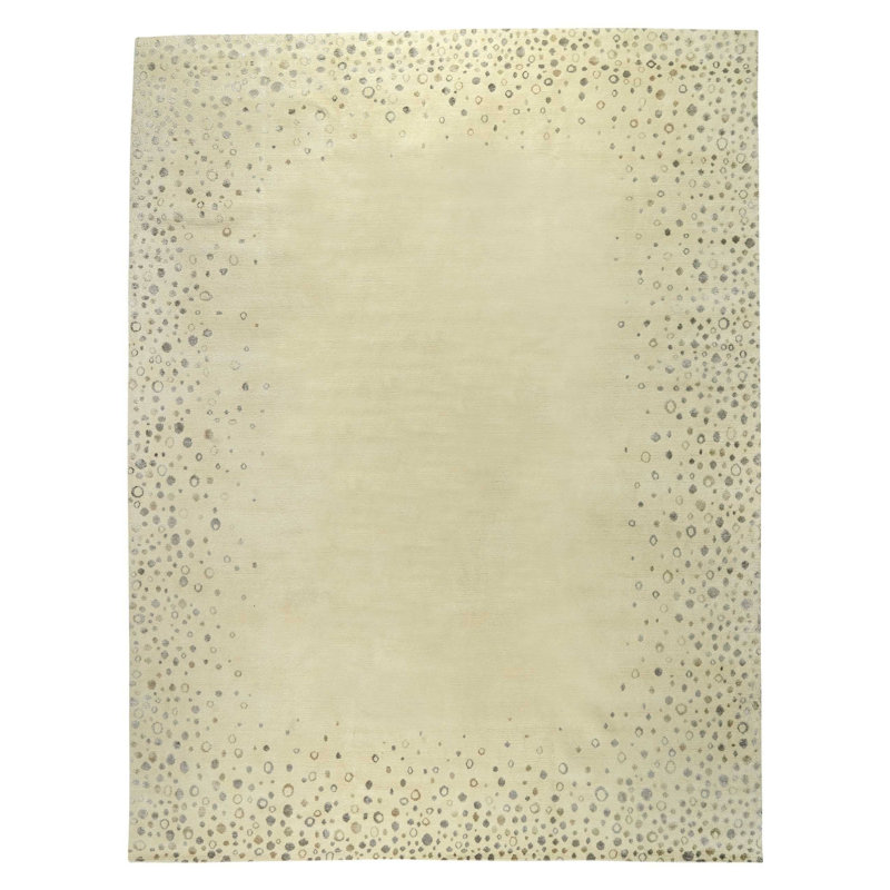 Sequins Geometric Area Rug in Beige, Rectangle 3' x 5'