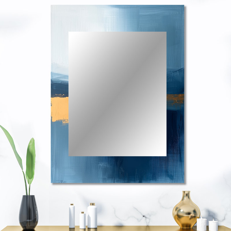 «Blue Ethereal Dream Abstract Mountains II», paysage mural, miroir décoratif moderne, impression d'art en métal